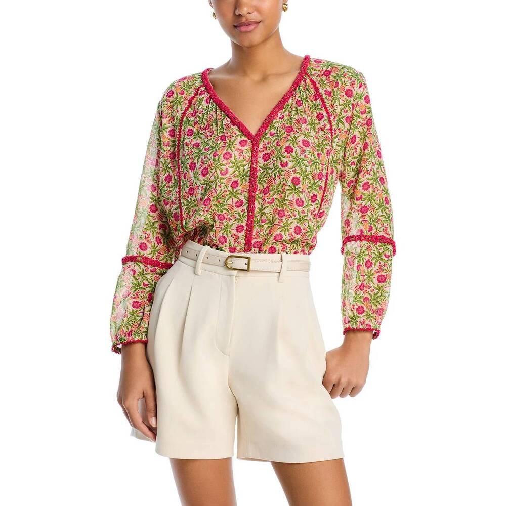 NEW POUPETTE ST BARTH lara printed top in honolulu pink